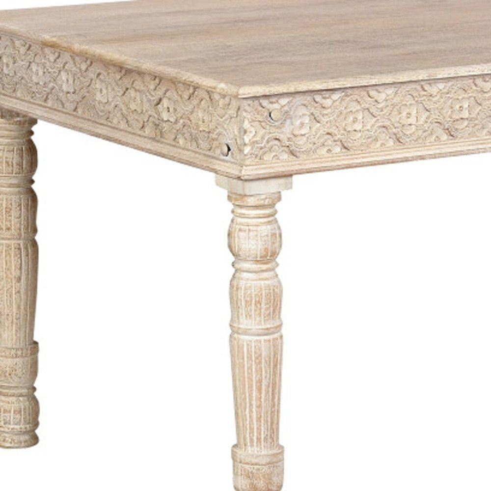 White Solid Wood Dining Table - 72-inch
