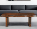 Dark Brown Solid Wood Sled Coffee Table - 51-inch
