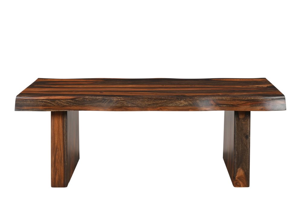 Dark Brown Solid Wood Sled Coffee Table - 51-inch