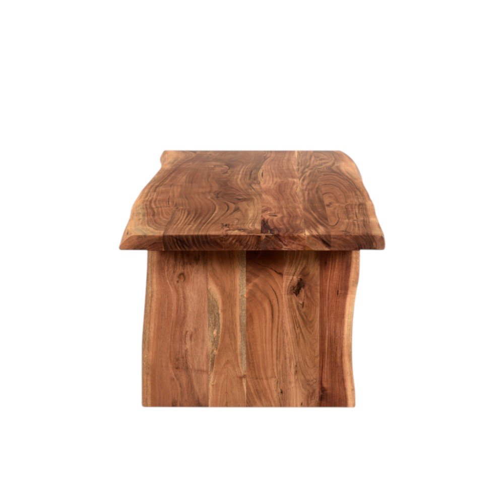 Brown Solid Wood Sled Coffee Table - 51-inch