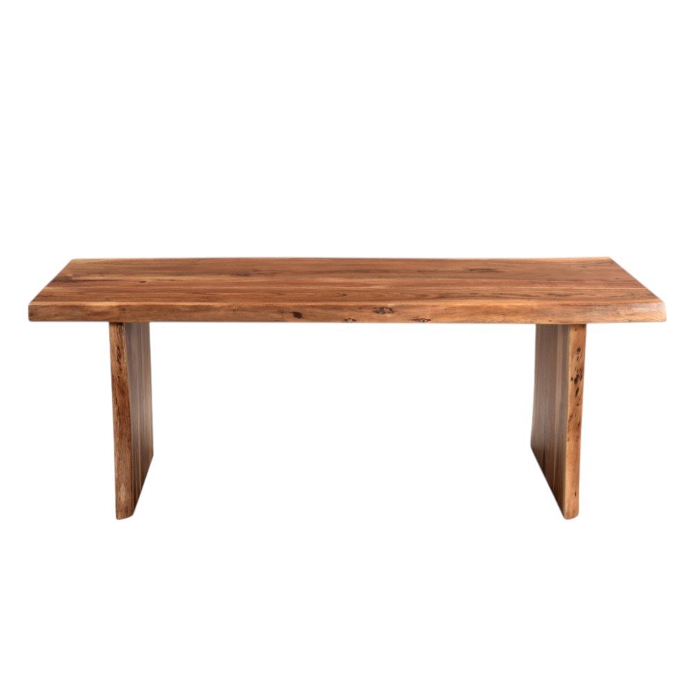 Brown Solid Wood Sled Coffee Table - 51-inch
