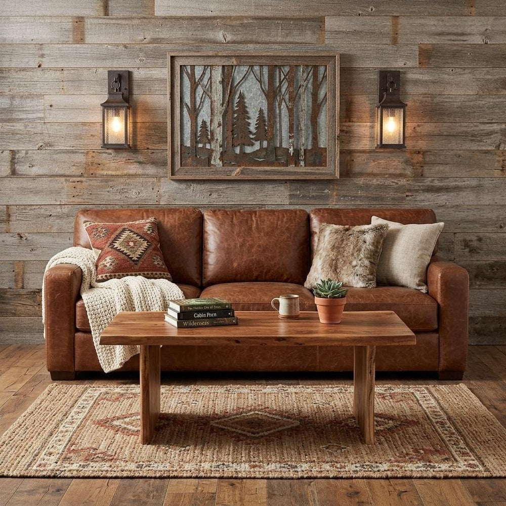 Brown Solid Wood Sled Coffee Table - 51-inch