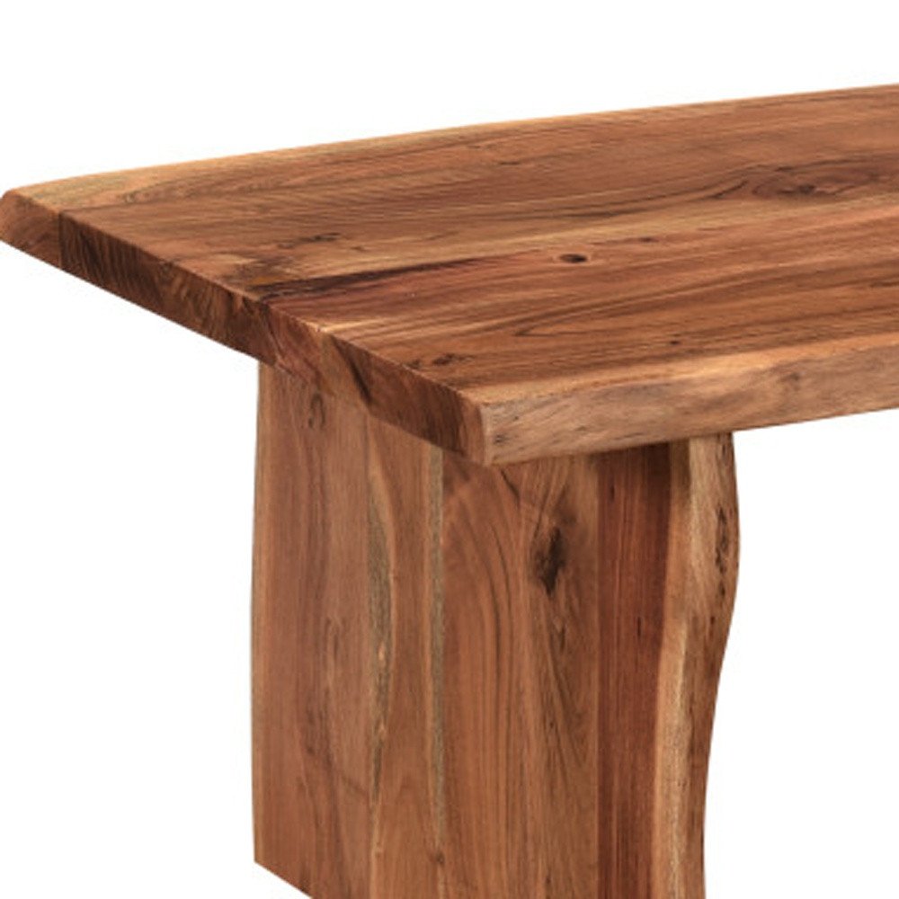 Brown Solid Wood Sled Coffee Table - 51-inch