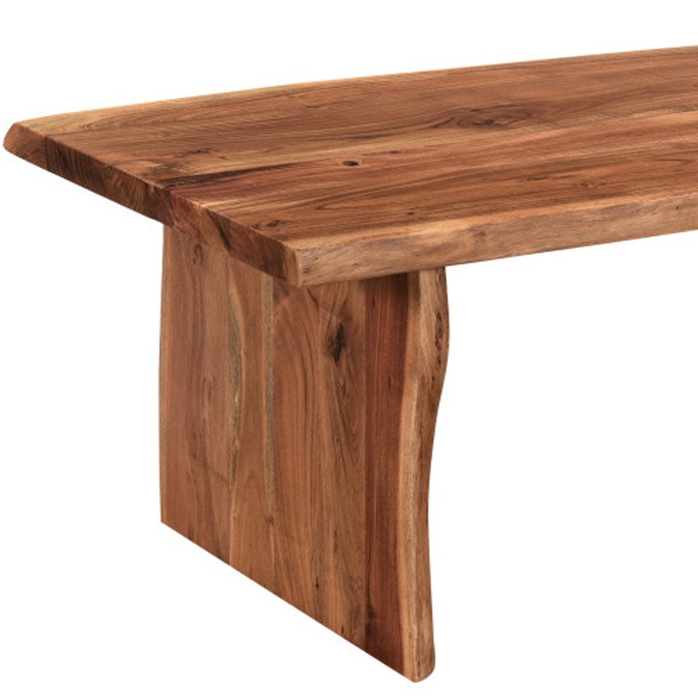 Brown Solid Wood Sled Coffee Table - 51-inch