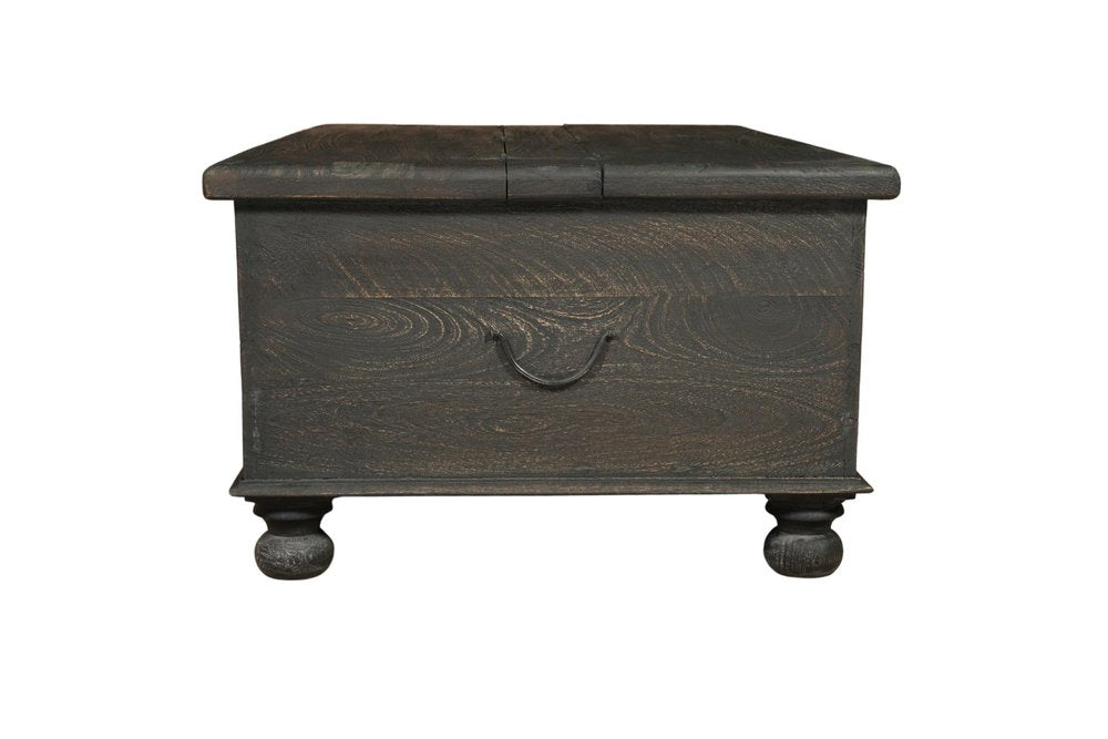 Black Solid Wood Distressed Lift Top Coffee Table - 49-inch
