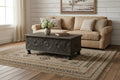 Black Solid Wood Distressed Lift Top Coffee Table - 49-inch