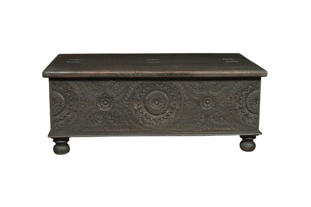 Black Solid Wood Distressed Lift Top Coffee Table - 49-inch
