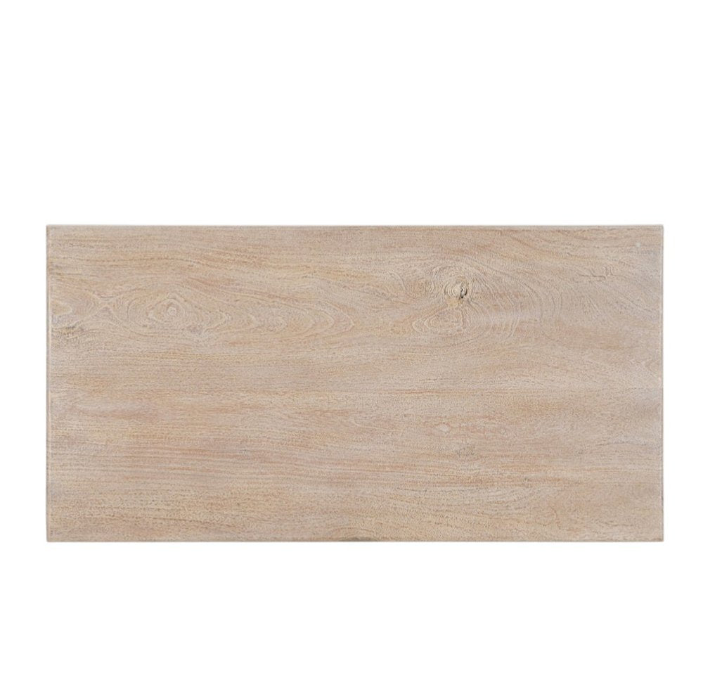 White Solid Wood Distressed Coffee Table - 51-inch