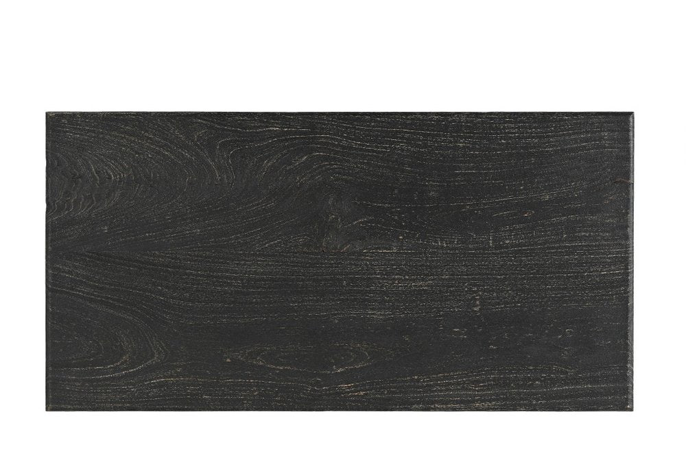 Black Solid Wood Distressed Coffee Table - 51-inch