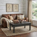 Black Solid Wood Distressed Coffee Table - 51-inch
