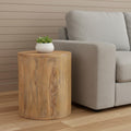 Natural Solid Wood Round End Table - 18-inch