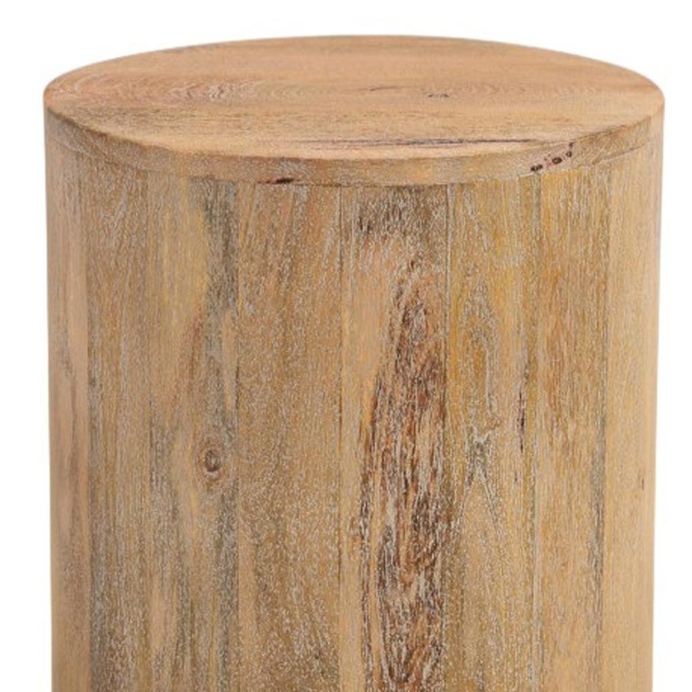 Natural Solid Wood Round End Table - 18-inch