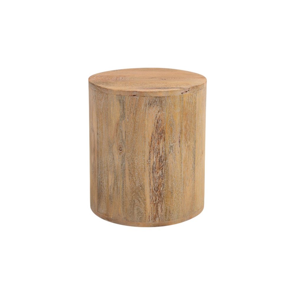Natural Solid Wood Round End Table - 18-inch