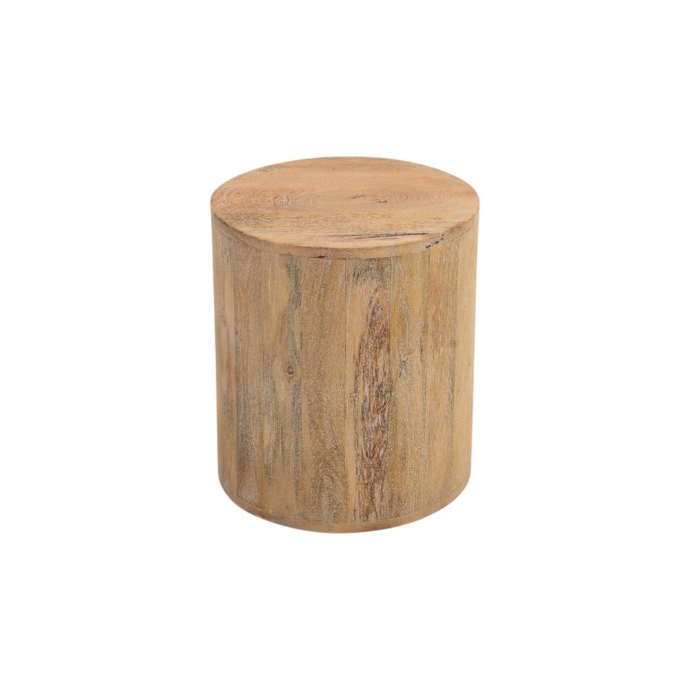 Natural Solid Wood Round End Table - 18-inch