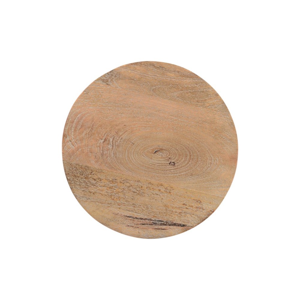 Natural Solid Wood Round End Table - 18-inch