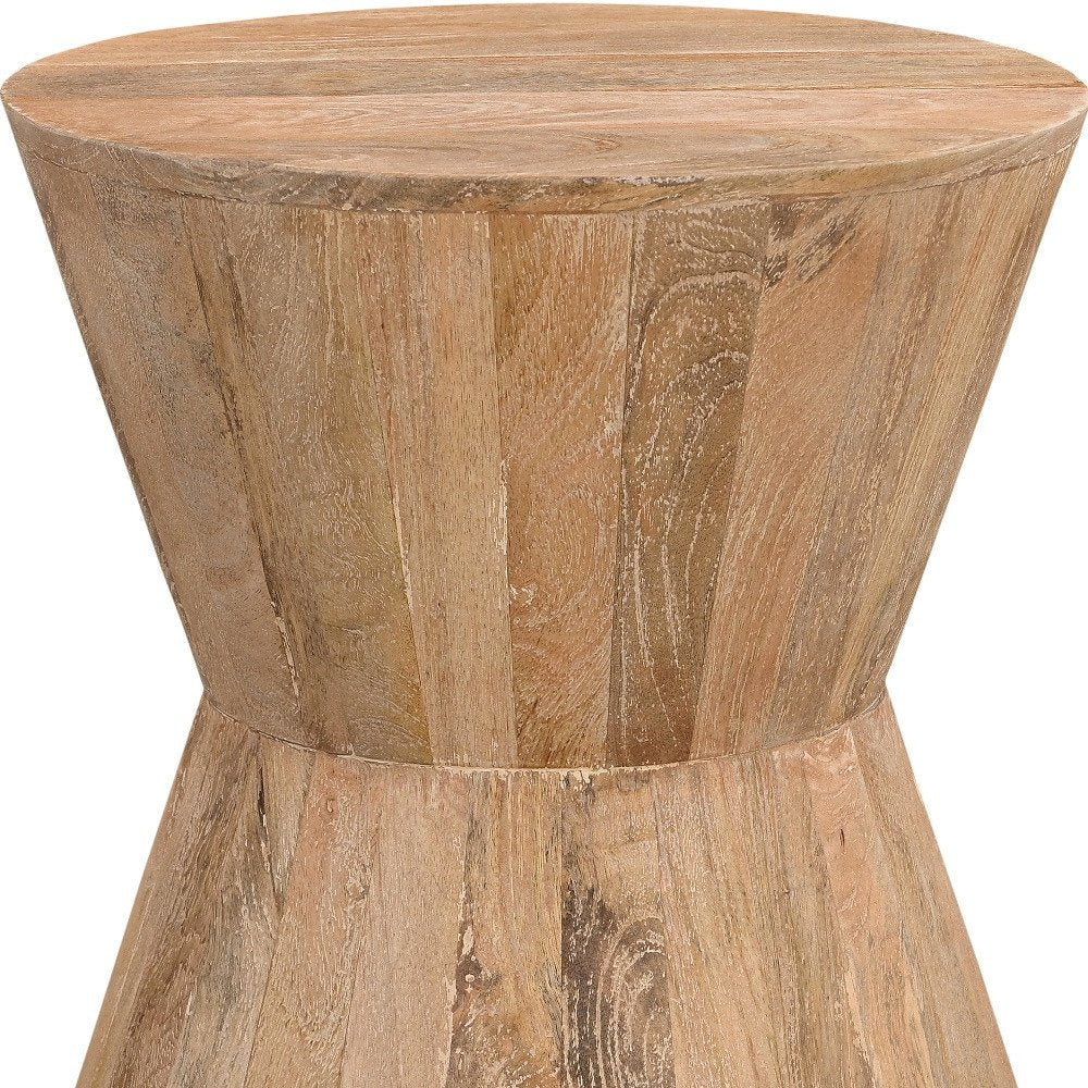 Wood Brown and Brown Wood Solid Wood Round End Table - 18-inch