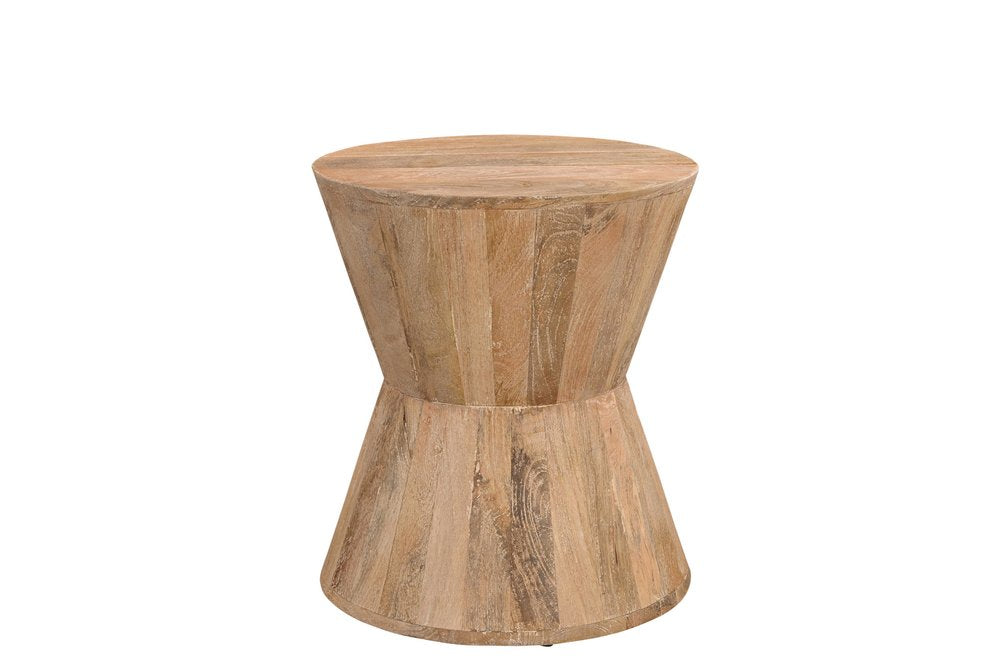 Wood Brown and Brown Wood Solid Wood Round End Table - 18-inch