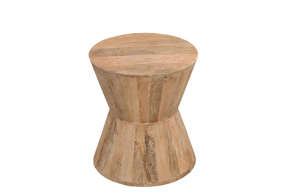 Wood Brown and Brown Wood Solid Wood Round End Table - 18-inch