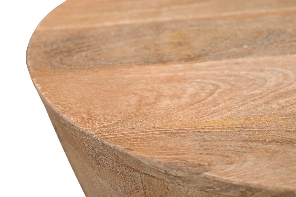 Wood Brown and Brown Wood Solid Wood Round End Table - 18-inch