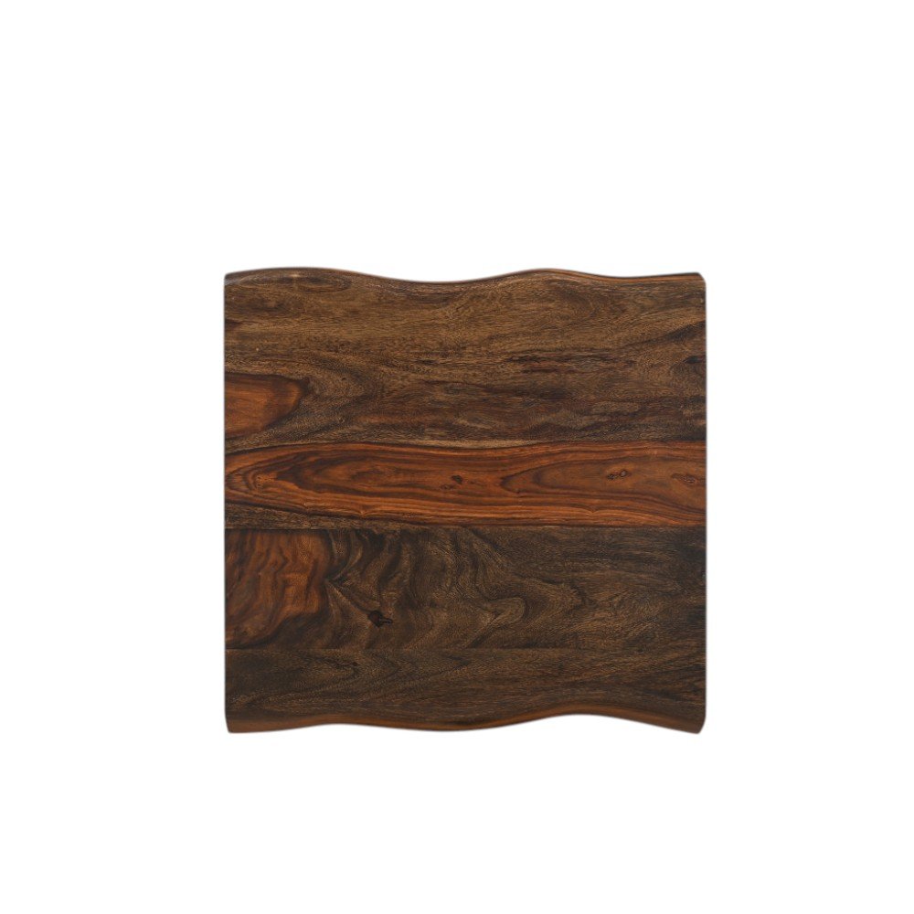Dark Brown and Brown Wood Solid Wood Square End Table - 23-inch
