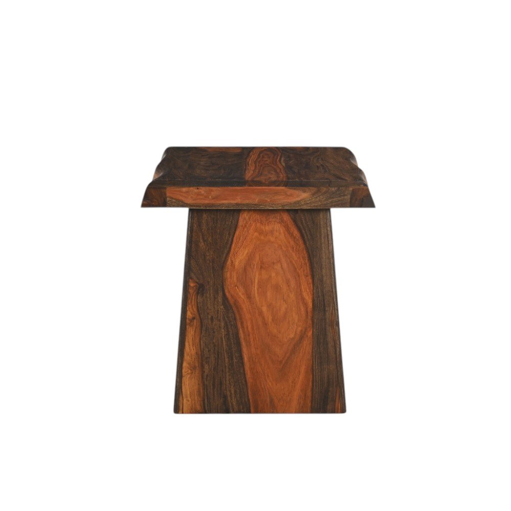 Dark Brown and Brown Wood Solid Wood Square End Table - 23-inch