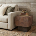 Black and Brown Solid Wood Square End Table - 22-inch