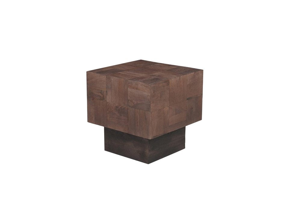 Black and Brown Solid Wood Square End Table - 22-inch
