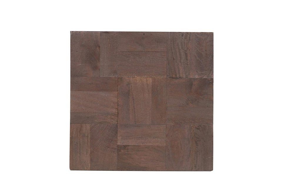 Black and Brown Solid Wood Square End Table - 22-inch