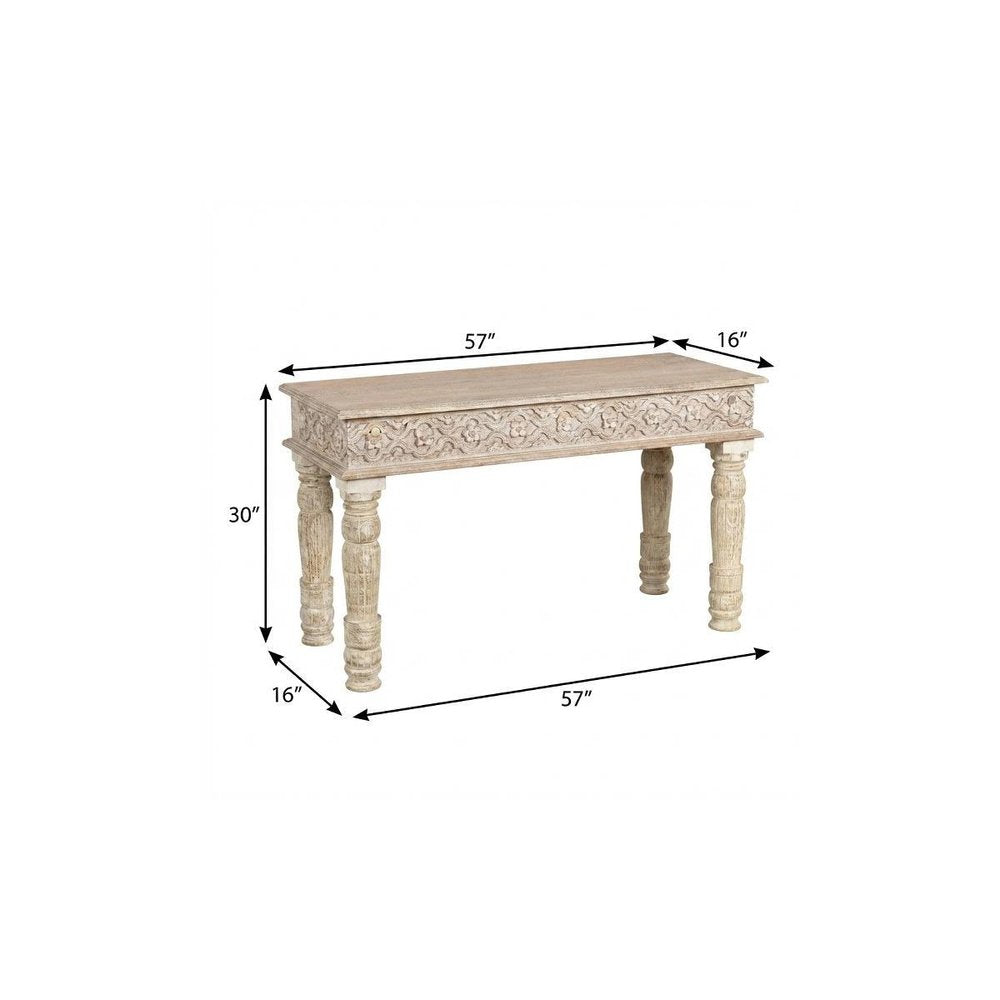 Natural Distressed Solid Wood Square End Table - 24-inch