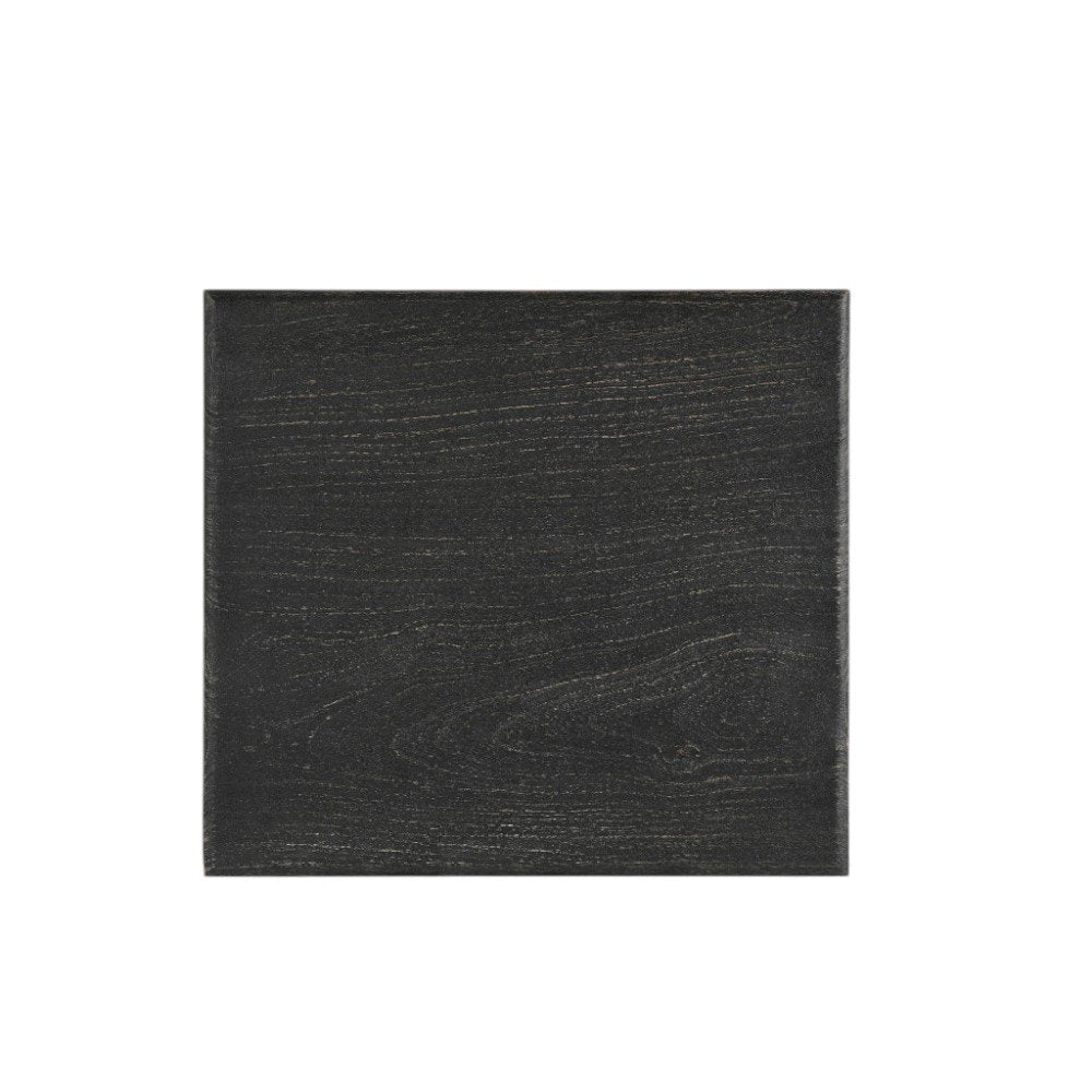 Black Distressed Solid Wood End Table - 24-inch