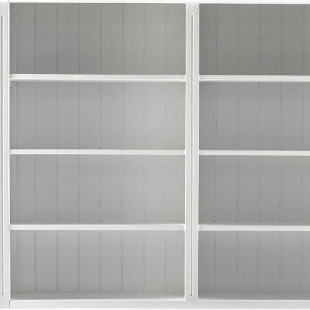 Antiqued White Solid Wood Four Door Two Drawer Pantry or Storage Closet