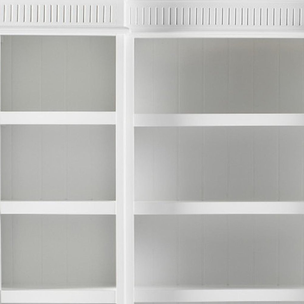 Antiqued White Solid Wood Three Drawer Pantry or Storage Closet - 87-inch
