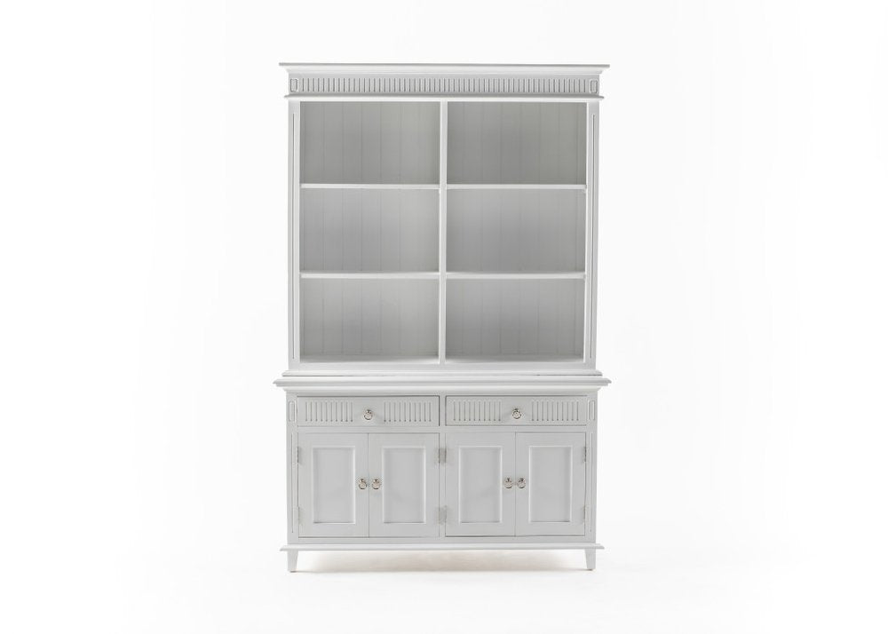Antiqued White Solid and Manufactured Wood Four Door Two Drawer Pantry or Storage Closet
