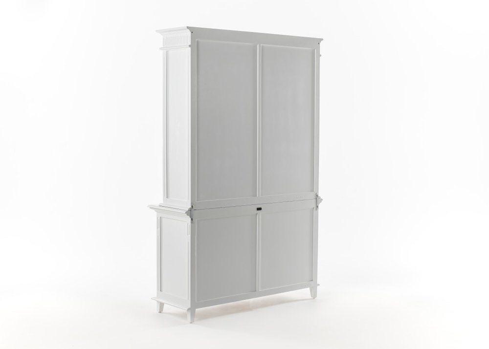Antiqued White Solid and Manufactured Wood Four Door Two Drawer Pantry or Storage Closet