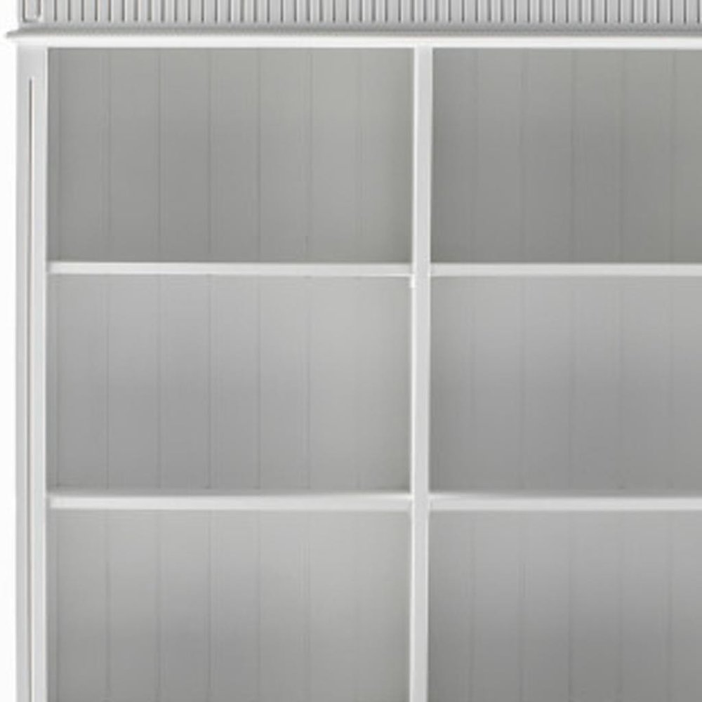 Antiqued White Solid and Manufactured Wood Four Door Two Drawer Pantry or Storage Closet