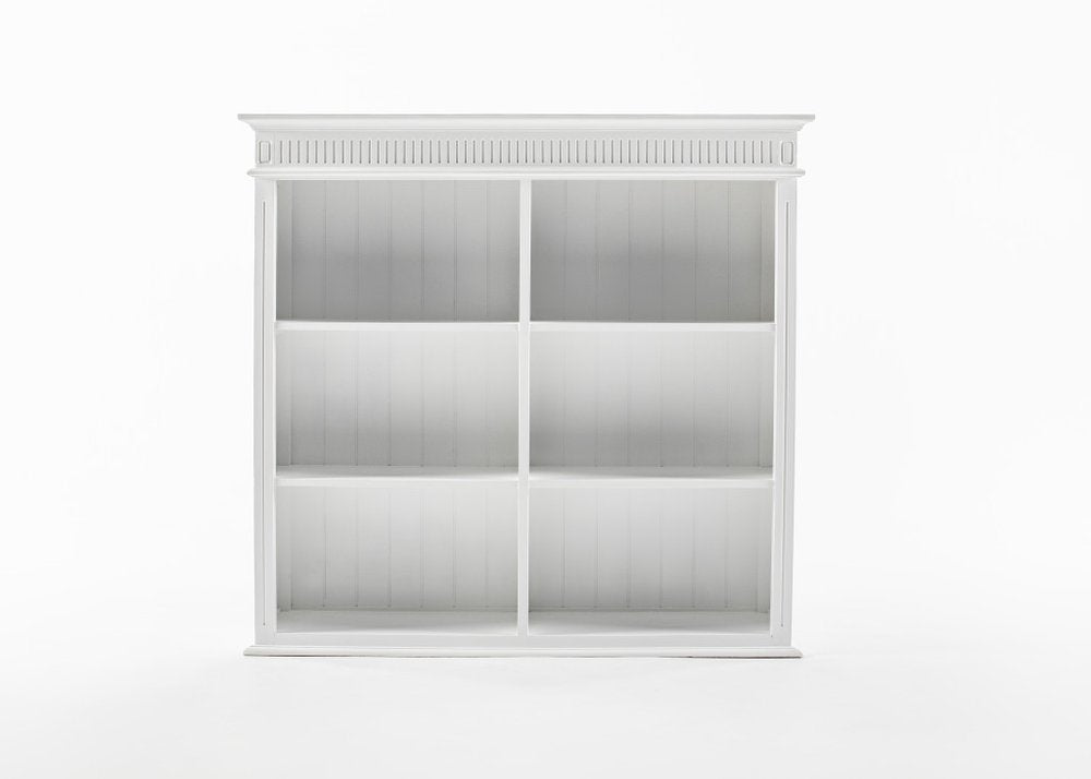 Antiqued White Solid and Manufactured Wood Four Door Two Drawer Pantry or Storage Closet
