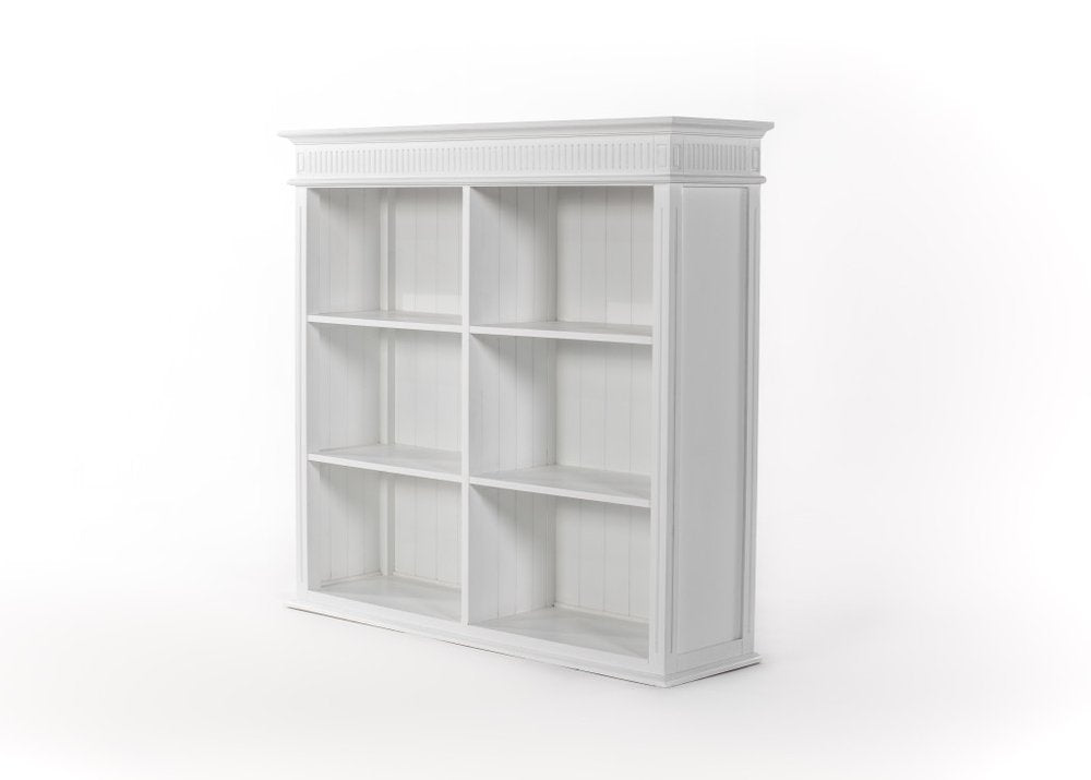 Antiqued White Solid and Manufactured Wood Four Door Two Drawer Pantry or Storage Closet