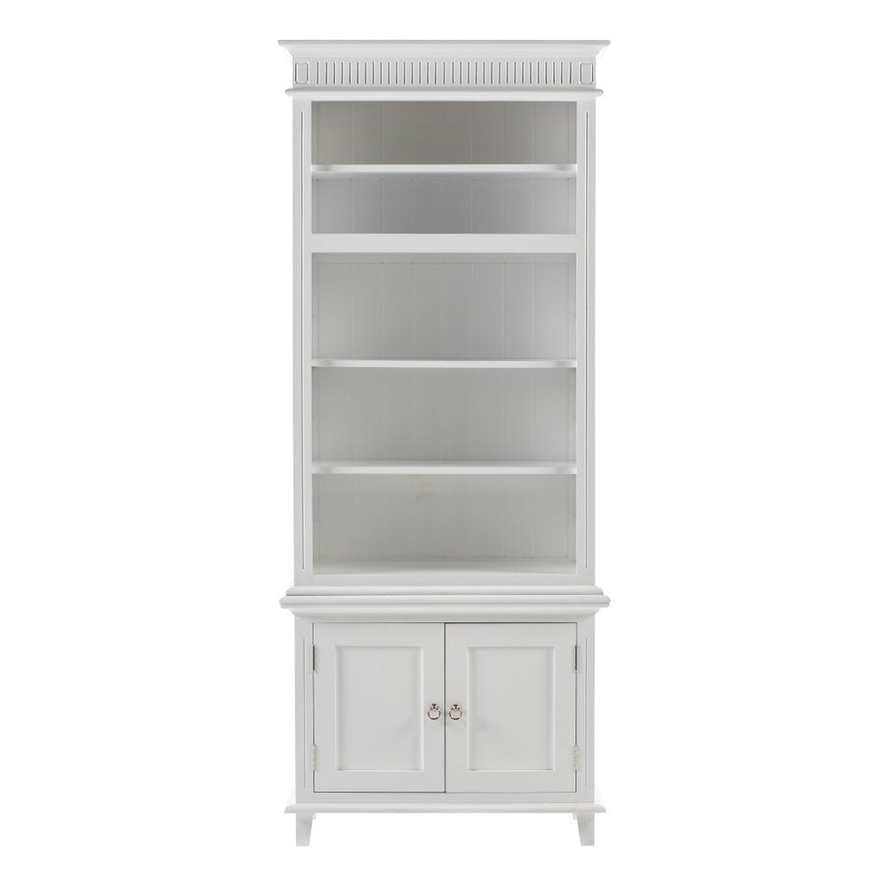 Antiqued White Solid Wood Seven Door Pantry or Storage Closet - 87-inch