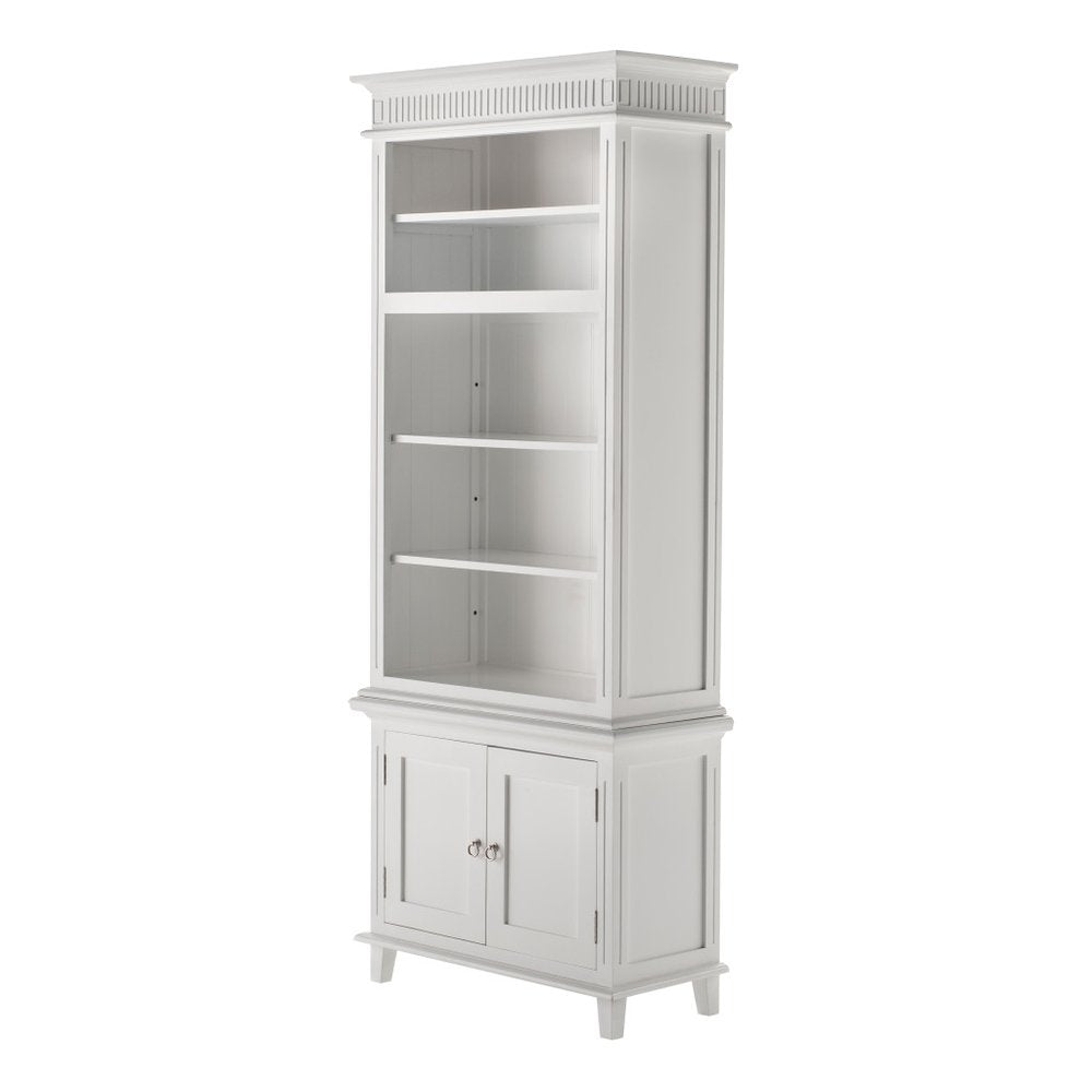 Antiqued White Solid Wood Seven Door Pantry or Storage Closet - 87-inch