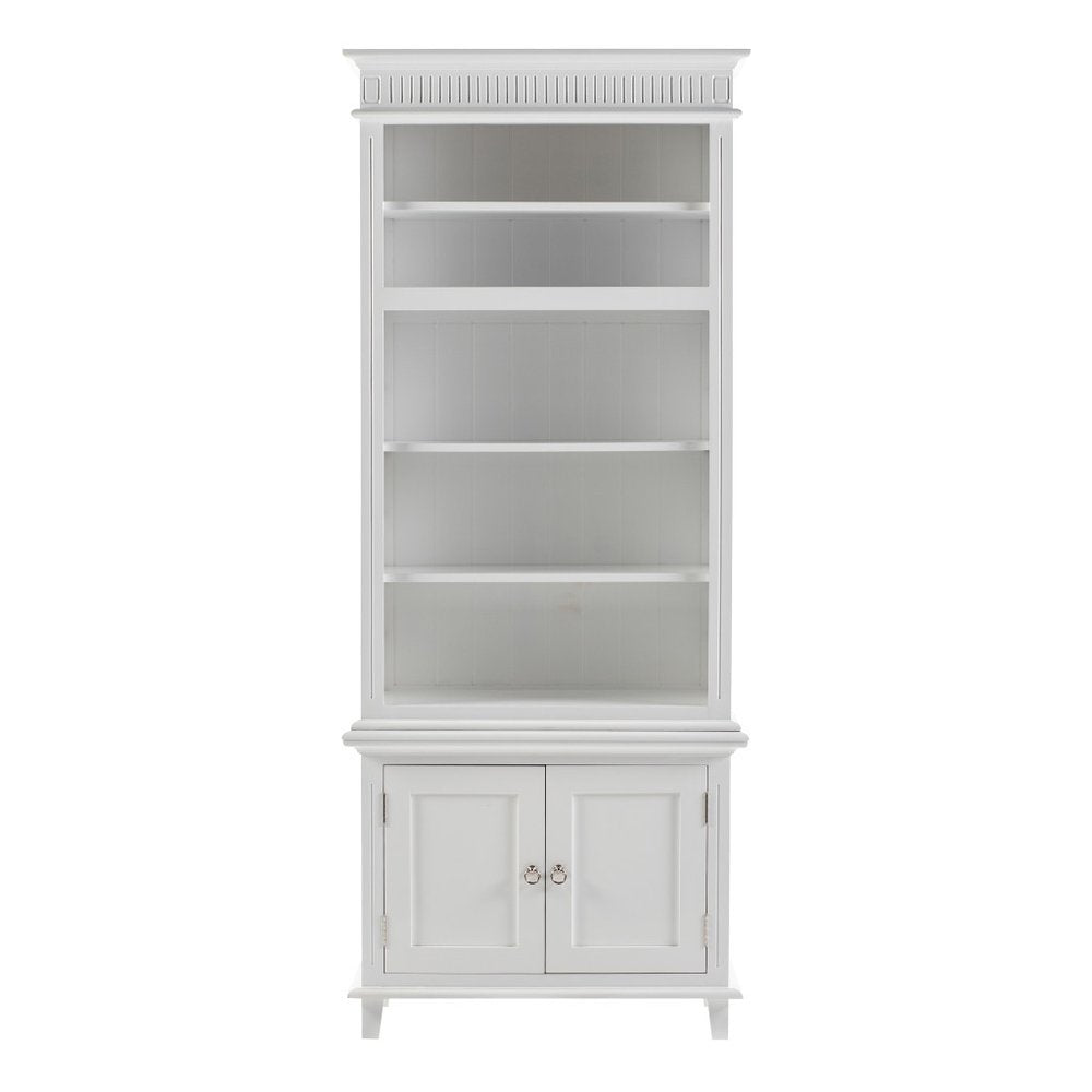 Antiqued White Solid Wood Seven Door Pantry or Storage Closet - 87-inch