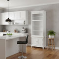 Antiqued White Solid Wood Seven Door Pantry or Storage Closet - 87-inch