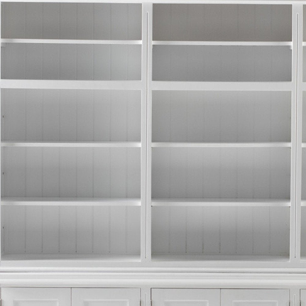 Antiqued White Solid Wood Six Door Pantry or Storage Closet - 87-inch