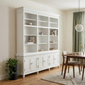 Antiqued White Solid Wood Six Door Pantry or Storage Closet - 87-inch