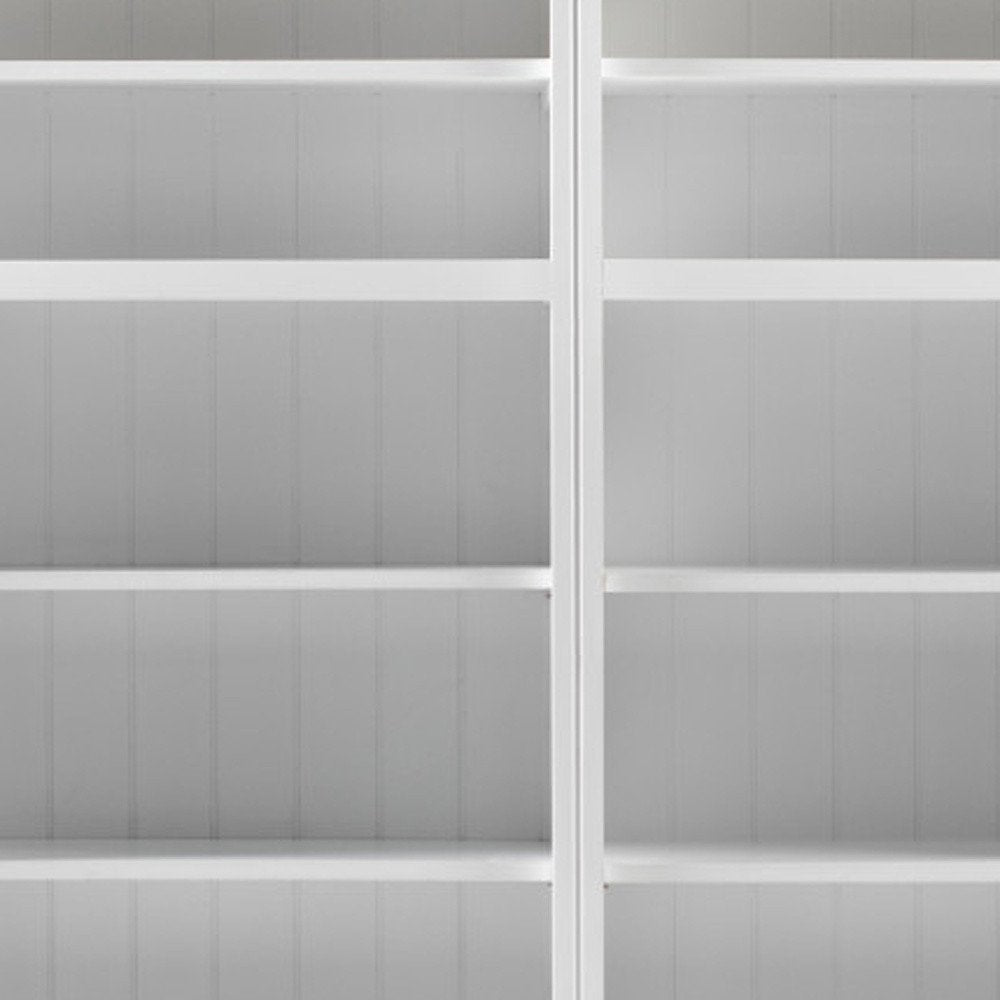 Antiqued White Solid Wood Four Door Pantry or Storage Closet - 87-inch