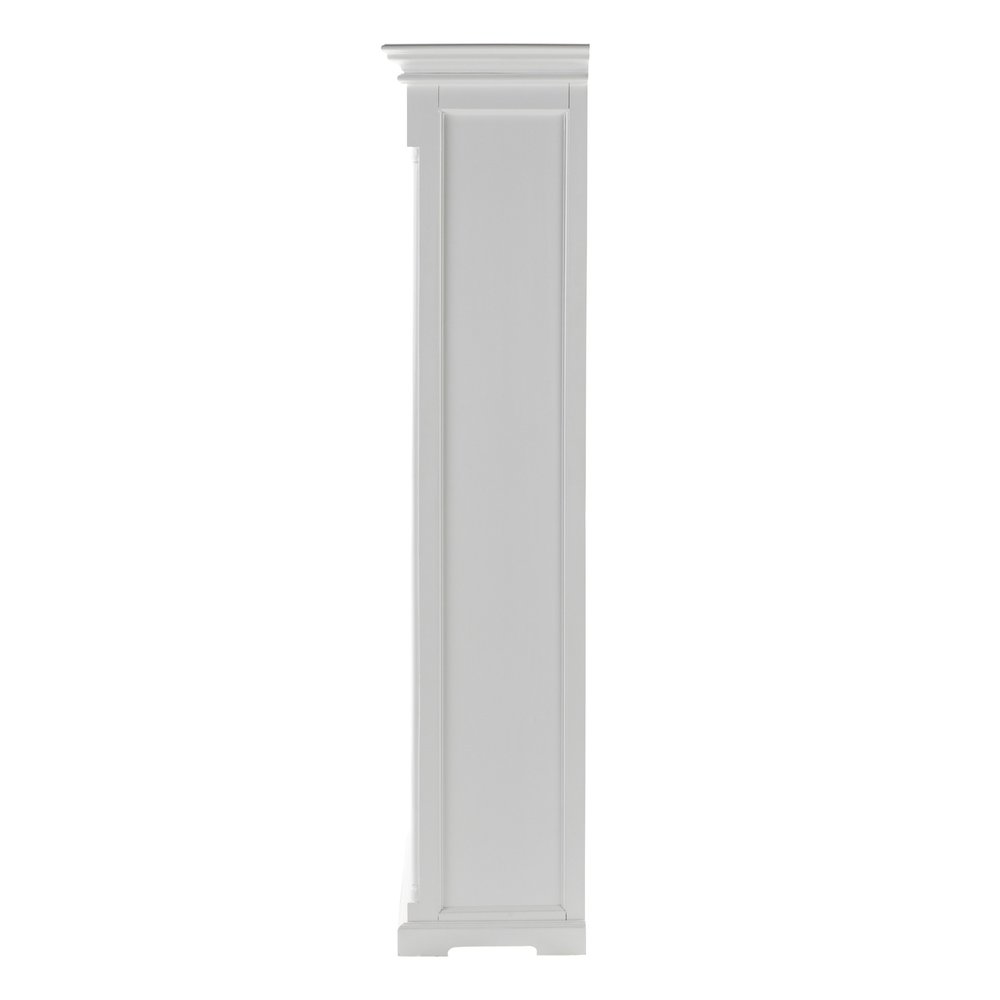 Off White Solid Wood Frame Curio Cabinet with Glass Doors - 39-inch