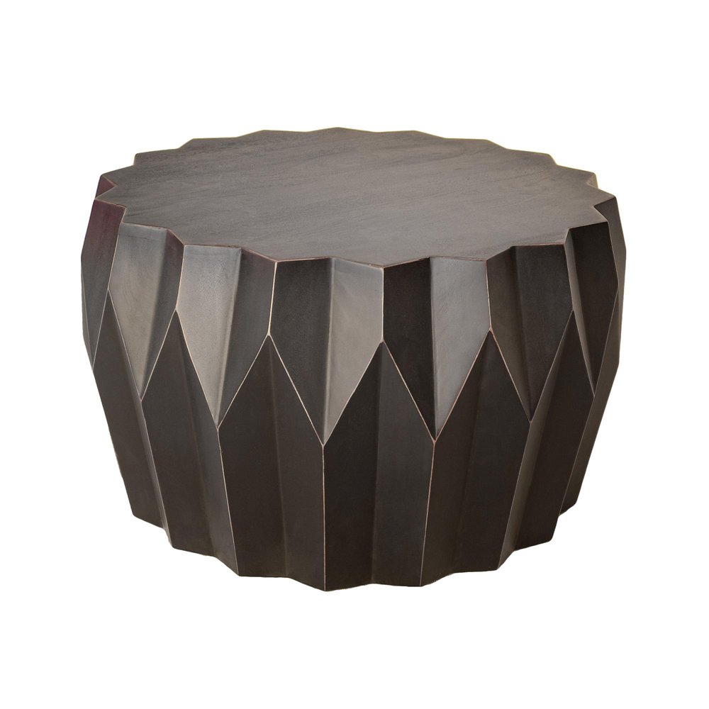 Black Solid Wood Round Coffee Table - 29-inch
