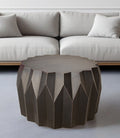 Black Solid Wood Round Coffee Table - 29-inch