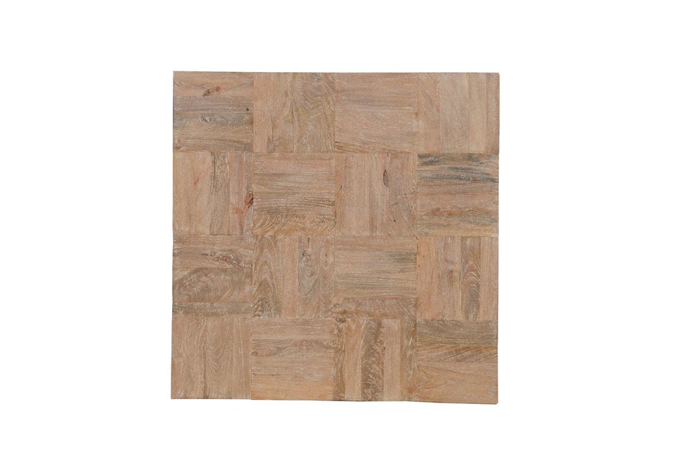 Brown and Black Solid Wood Square Block Coffee Table - 40-inch