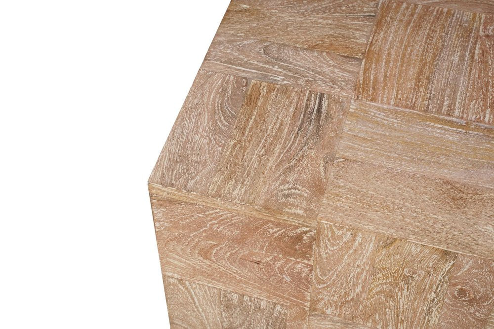 Black and Brown Solid Wood Square End Table - 22-inch