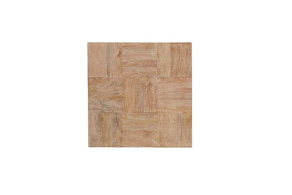 Black and Brown Solid Wood Square End Table - 22-inch